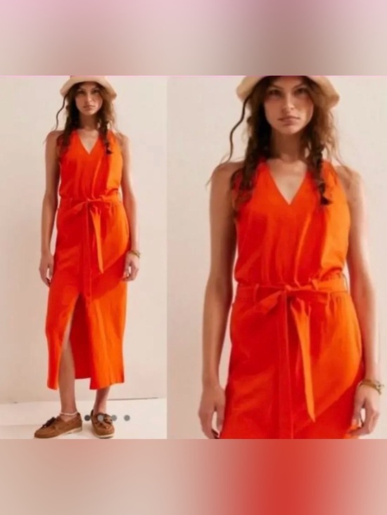 Dresses & Skirts - Free People S NWT Randi Midi Beach Dress Tangerine Tango Small Orange